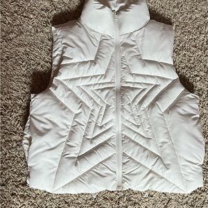 No Boundaries Star Quilted White Vest